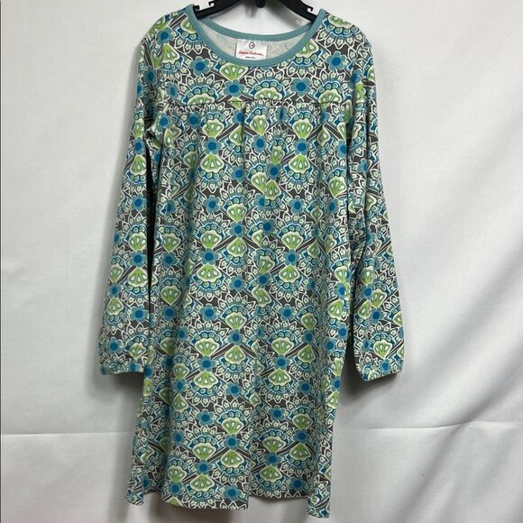 Hanna Andersson Other - Hanna Andersson Blue and Green floral print long sleeve cotton dress size 8(130)